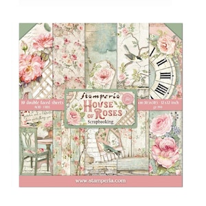 Stamperia House of Roses Papier do scrapbookingu bloczek 12x12