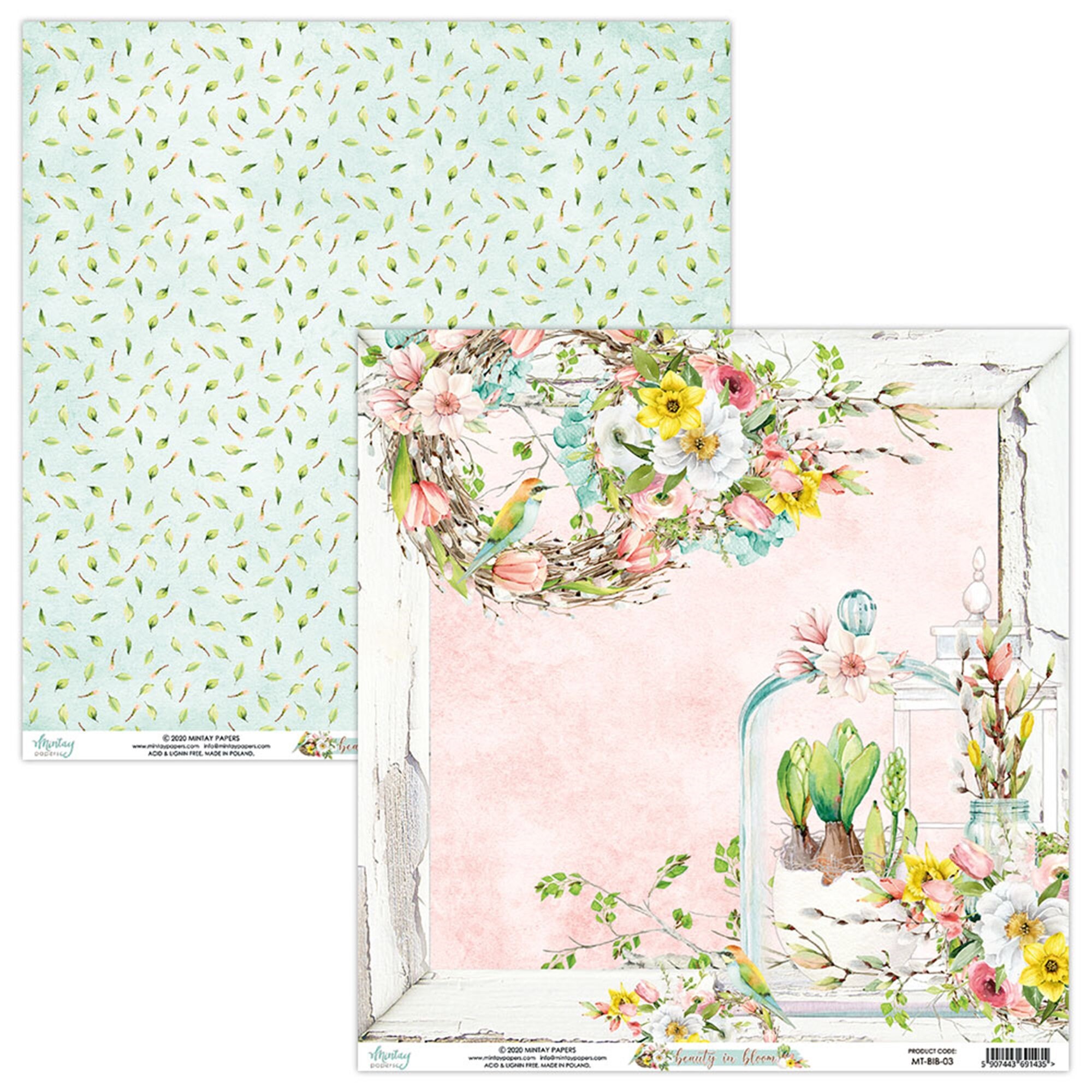 Mintay Papers Scrapbook Paper Pad 12x12 in Beauty in Bloom Etsy