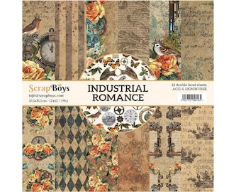 Scrapboys Industrial Romance Scrapbook Paper Pad 12x12 Industrial Romance