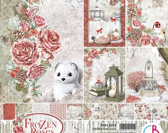 Ciao Bella Frozen Roses 12x12 Scrapbook Paper pad