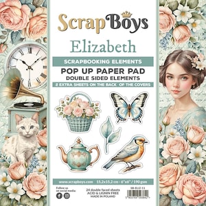 Scrapboys Scrapbook Pop Up Paper Pad 6x6 Elizabeth