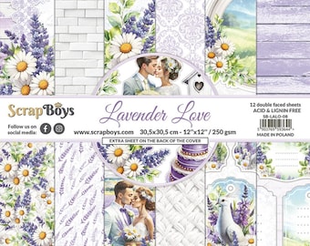 Scrapboys Scrapbook Paper Pad 12x12 Lavander Love