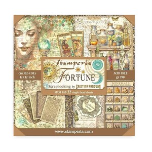 Blocco di carta per scrapbooking Stamperia Fortune 12x12 Maxi