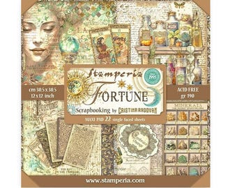 Stamperia Fortune 12x12 Scrapbook Paper pad Maxi