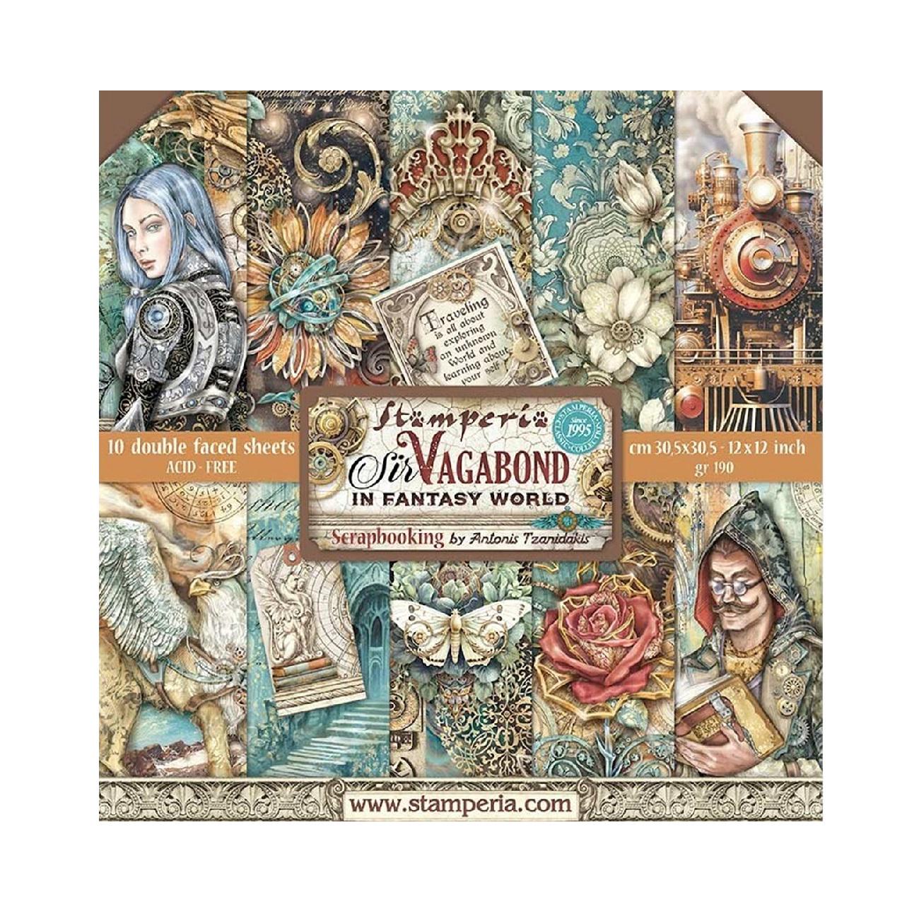 Stamperia Sir Vagabond In Fantasy World 12x12 Scrapbook Paper pad