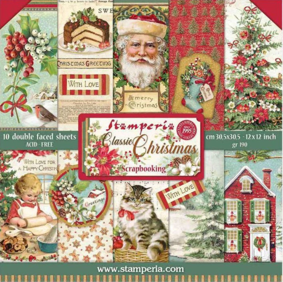 Stamperia Classic Christmas 12 X 12 Scrapbook Paper Pad Etsy