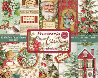 Stamperia Classic Christmas 12 x 12 Scrapbook paper pad