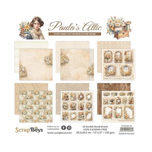 Blocco di carta per scrapbooking "Paula's Attic" di Scrapboys, 12x12
