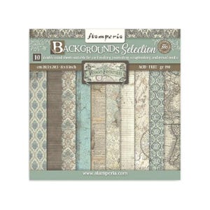 Stamperia Voyages Fantastiques Backgounds 8x8 Bloc de papier pour scrapbooking