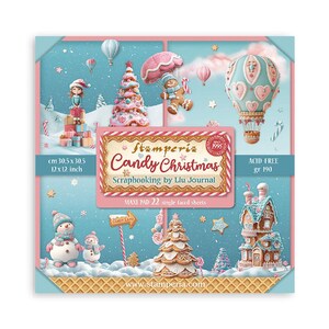Stamperia Candy Christmas 12x12 Scrapbook Maxi Paper pad