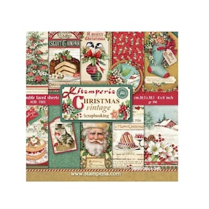 Bloc de papel para álbum de recortes navideño clásico de Stamperia, 8 x 8