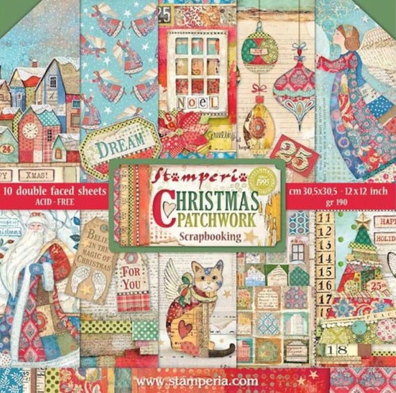 Stamperia Christmas Patchwork 12x12 Scrapbook Paper Pad 