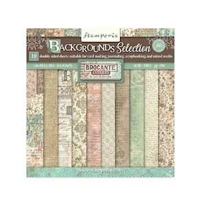 Stamperia Brocante Antiques BackGrounds Scrapbook paper pad 8x8