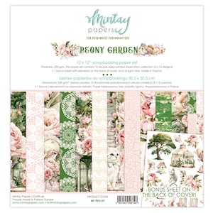 Mintay Scrapbook Paper Pad 12x12 Paper Peony Garden