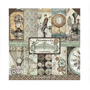 Bloc de papier Scrapbook Stamperia Voyages Fantastiques 12x12