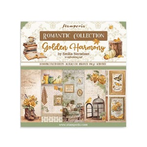 Stamperia Golden Harmony scrapbookpapierblok 8x8