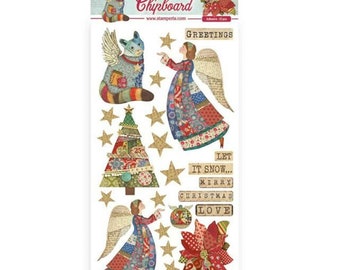 Chipboard Stamperia Christmas Patchwork