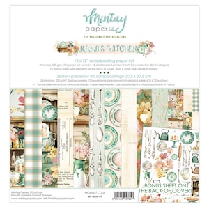 Mintay Scrapbook Paper Pad 12x12  Nanas Kitchen