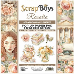Scrapboys Scrapbook Pop Up Paper Pad 6x6 Rosalia