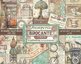 Stamperia Brocante Antiques 12x12 Scrapbooking Paper pad