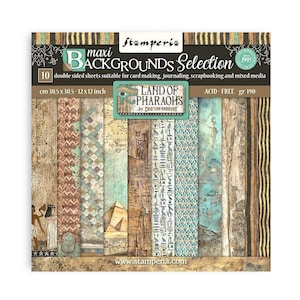 Blocco di carta per scrapbooking 12x12 con sfondo Land of Pharaohs di Stamperia
