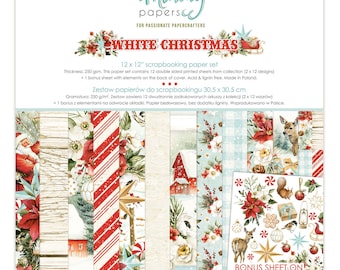 Mintay Scrapbook Paper Pad 12x12  White Christmas