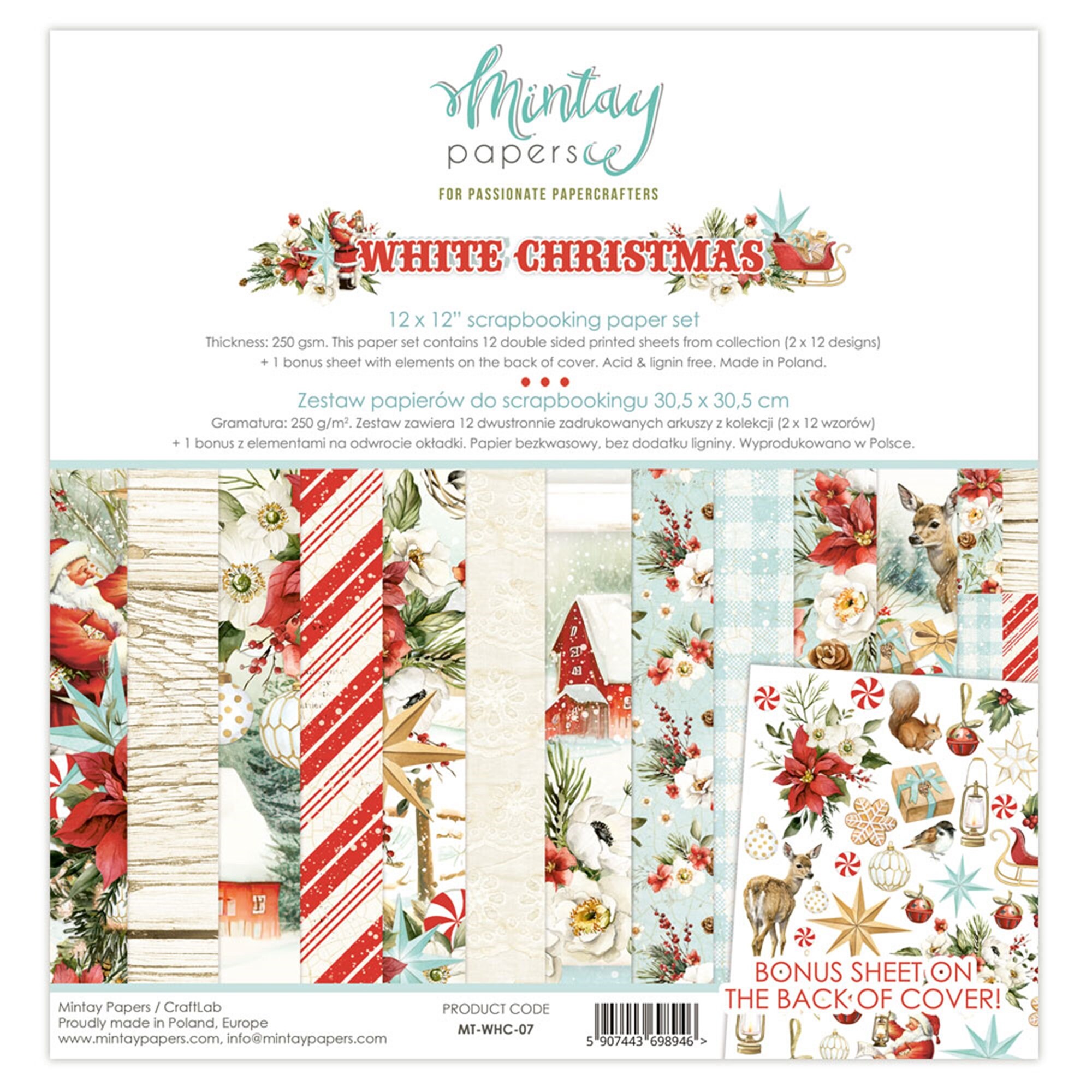 Simple Story Christmas Scrapbooking Paper Pad Set Double Sided 12x12 8/Pkg by AB Studio