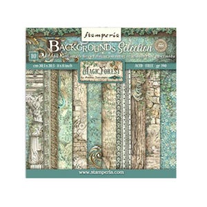 Stamperia Magic Forest Back Grounds Scrapbook paper pad 8x8