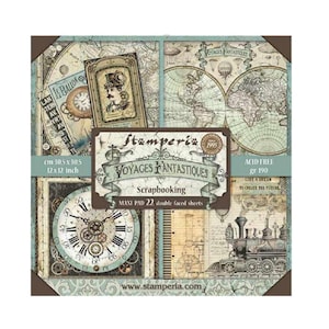 Stamperia Voyages Fantastiques 12x12 Scrapbook Paper pad Maxi