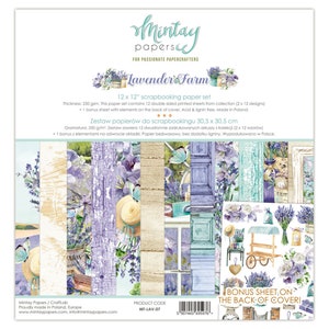 Mintay Scrapbook Paper Pad 12x12 Lavender Farm