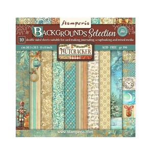 Bloco de papel para scrapbook Stamperia O Quebra-Nozes 8 x 8