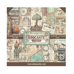 Stamperia Brocante Antiques  12x12 Scrapbook Paper pad