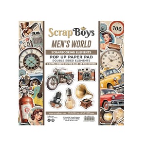 Blocco di carta pop-up Scrapbook di Scrapboys 6x6 Men's World