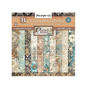 Bloc de papel para álbum de recortes Stamperia Sir Vagabond In Fantasy World BackGrounds, 8 x 8