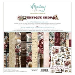 Mintay Scrapbook Paper Pad 12x12 Paper Antique Shop
