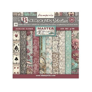 Stamperia Master of magic Backgrounds Scrapbook paper pad 8x8