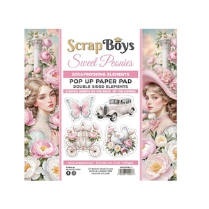 Blocco di carta pop-up per scrapbooking Scrapboys 6x6 Sweet Peonie