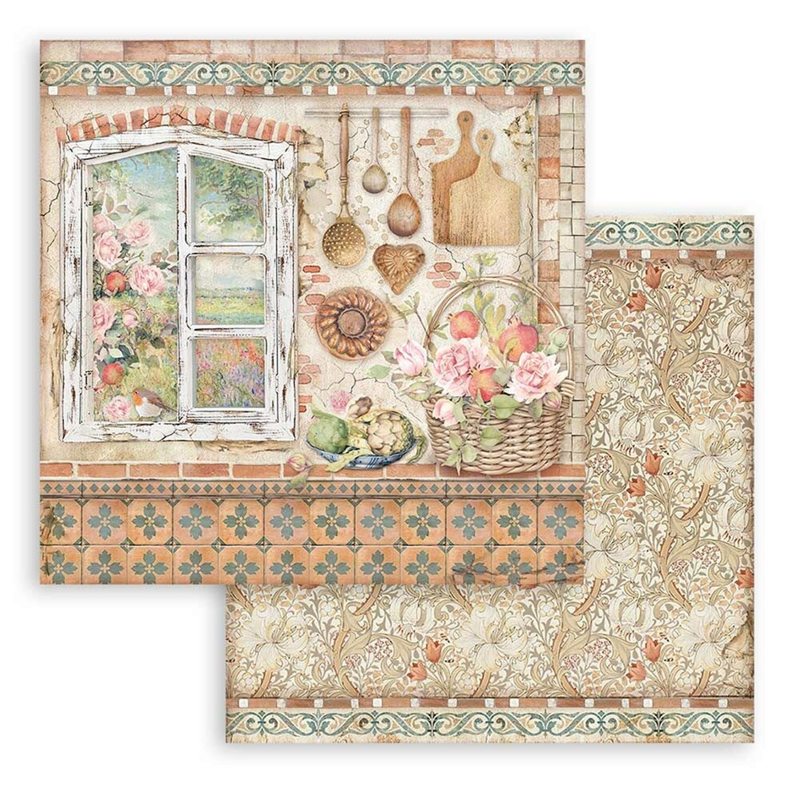Stamperia Casa Granada Scrapbooking Pad 30x30cm - 10 Blätter Bastelpapier