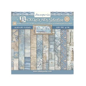 Stamperia Silent Sea Backgrounds Scrapbook paper pad 8x8