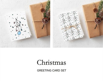 Half Fold Christmas Card Template - Etsy