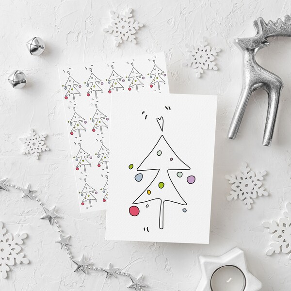 Half Fold Christmas Card Template Etsy half-fold-christmas-card-template-etsy