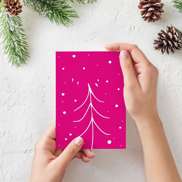 Half Fold Christmas Card Template Etsy half-fold-christmas-card-template-etsy