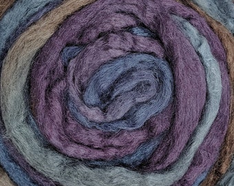 Hand Dyed Pure Tussah Silk Roving- 25g- Pilgrim