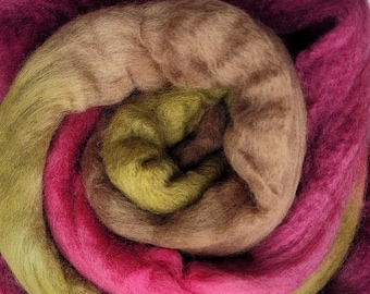 Hand Dyed 19 Micron Merino Wool Roving- 50g- Grace