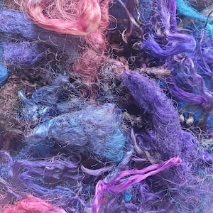 Hand Dyed Silk Waste- 30g- Galaxy