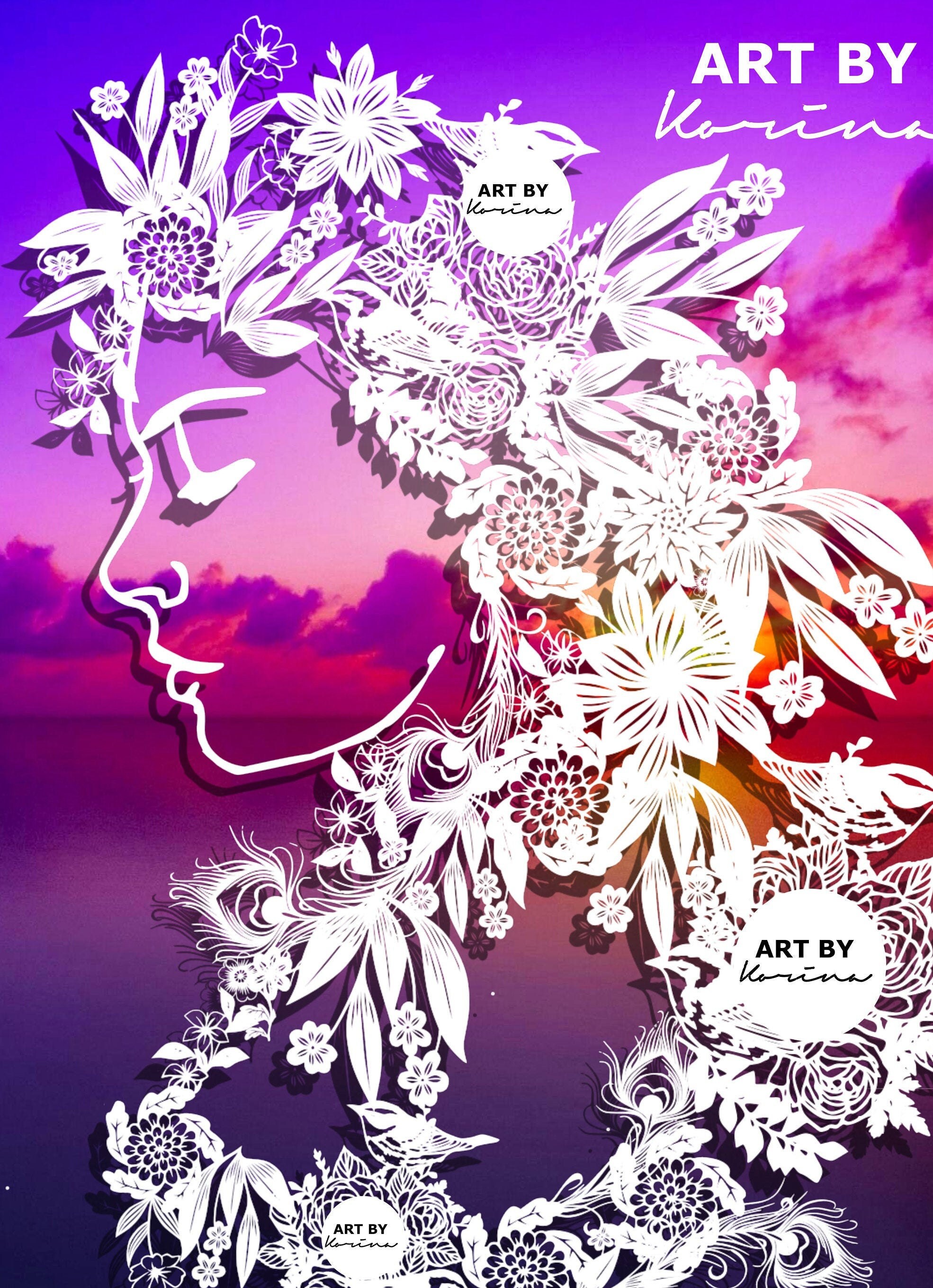Mother Nature Paper Cutting Template, Paper Cut, Template, Commercial ...