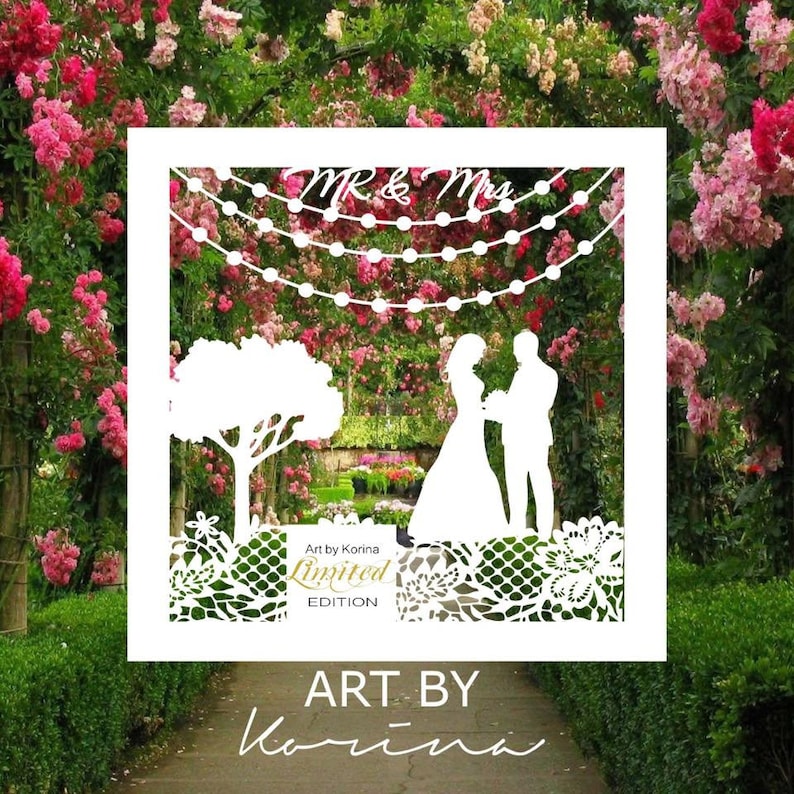Wedding Mr /& Mrs Lacey paper cutting template SVG PNG PDF