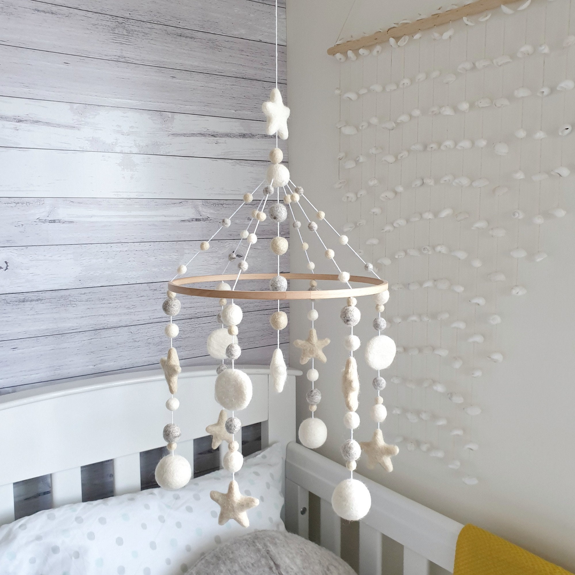 Neutral & Natural Baby Mobile Nursery Mobile Boy Cot Mobile Etsy