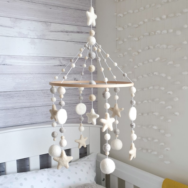 Neutral & Natural Baby Mobile Nursery Mobile Boy Cot Mobile Etsy