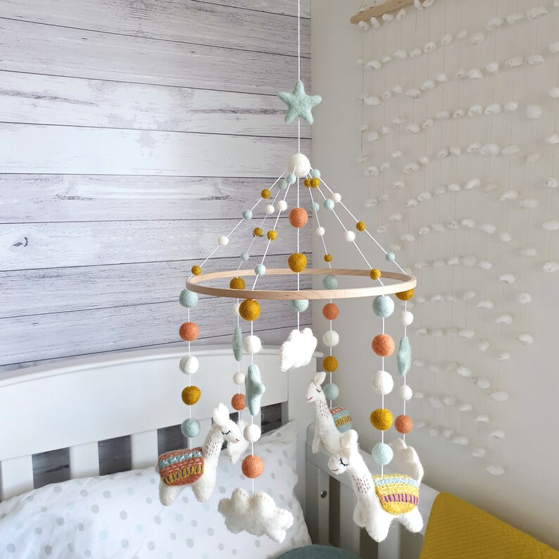 Llama Baby Mobile Nursery Mobile Cot Mobile Crib Mobile Etsy